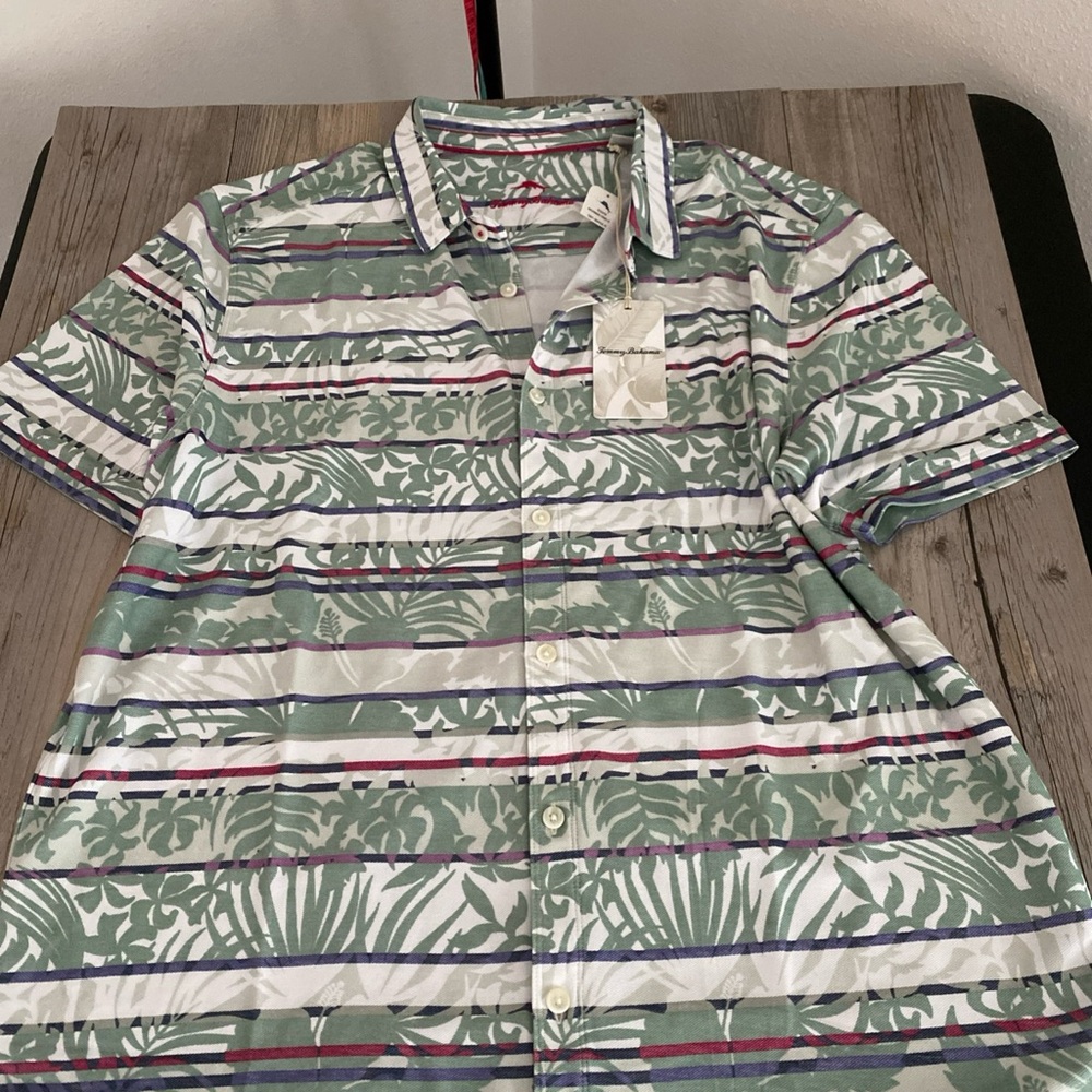 Tommy Bahama Mens Tropical Button Shirt Island Zone Supima Blend XL NWT